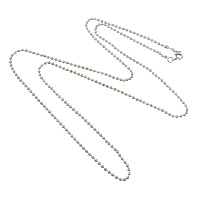 Messing Kabel-Verbindungs-Halsketten-Kette, plattiert, Kugelkette, keine, 3mm, Länge:32 ZollInch, verkauft von Strang