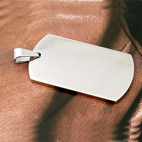Stainless Steel Tag Charm, 316L Stainless Steel, Rectangle, original color Approx 
