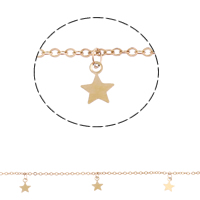 Handmade Brass Chain, Star, plated, oval chain 