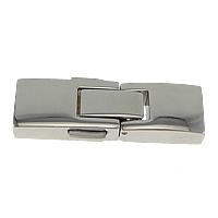 Stainless Steel Fold over Clasp, Rectangle, original color Approx 