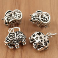 Thailand Sterling Silver Pendants, Elephant, hollow Approx 4mm 