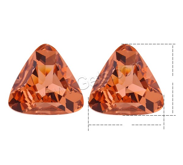 Faceted Glass Cabochon, Triangle, silver color plated, different size for choice & rivoli back, more colors for choice, Grade AAA, Sold By PC
