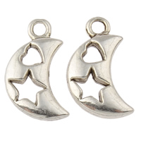Zinc Alloy Jewelry Pendants, Moon, plated, with star pattern & with heart pattern lead & cadmium free Approx 1.5mm, Approx 