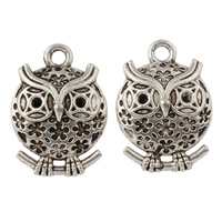 Zinc Alloy Pendant Rhinestone Setting, Owl, plated lead & cadmium free Approx 1.5mm, Inner Approx 1mm, Approx 