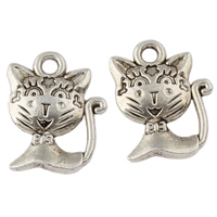 Zinc Alloy Animal Pendants, Cat, plated lead & cadmium free Approx 1.5mm, Approx 