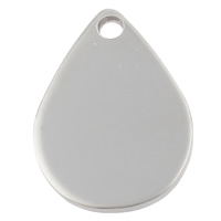 Stainless Steel Tag Charm, Teardrop, hand polished, laser pattern & Customized, original color Approx 3mm 