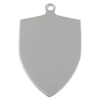 Stainless Steel Tag Charm, Shield, hand polished, laser pattern & Customized, original color Approx 3mm 
