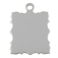 Stainless Steel Tag Charm, Rectangle, hand polished, laser pattern & Customized, original color Approx 2.5mm 