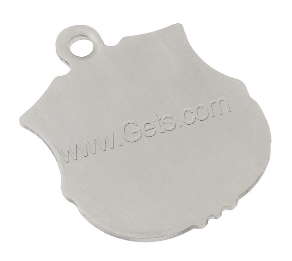 Stainless Steel Tag Charm, hand polished, laser pattern & Customized, original color, 27x33x1mm, Hole:Approx 3mm, Sold By PC