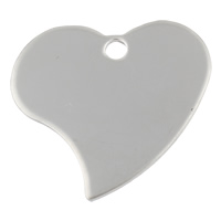 Stainless Steel Tag Charm, Heart, hand polished, laser pattern & Customized, original color Approx 3mm 