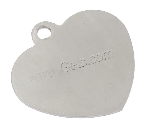 Stainless Steel Tag Charm, Heart, hand polished, laser pattern & Customized, original color, 30x29x1mm, Hole:Approx 2.5mm, Sold By PC