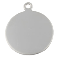 Stainless Steel Tag Charm, Flat Round, hand polished, laser pattern & Customized, original color Approx 2.5mm 