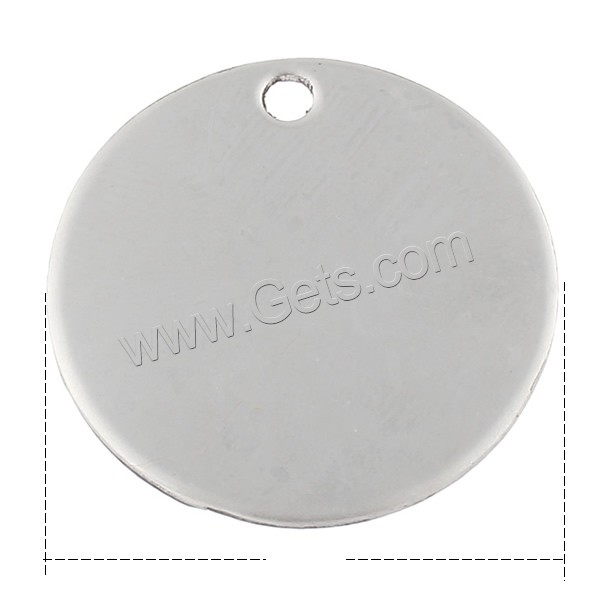 Stainless Steel Tag Charm, Flat Round, hand polished, laser pattern & different size for choice & Customized, original color, Sold By PC