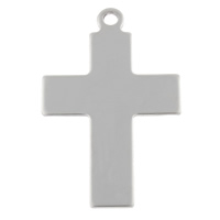 Stainless Steel Tag Charm, Cross, hand polished, laser pattern & Customized, original color Approx 3mm 
