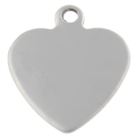 Stainless Steel Tag Charm, Heart, hand polished, laser pattern & Customized, original color Approx 2.5mm 