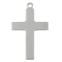 Stainless Steel Tag Charm, Cross, hand polished, laser pattern & Customized, original color Approx 2.5mm 