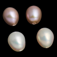 Perles nacres de culture d'eau douce demi percées , perle d'eau douce cultivée, larme, naturel, semi-foré, plus de couleurs à choisir, 5-6mm Environ 0.8mm, Vendu par PC