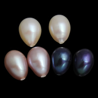 Half Drilled Cultured Freshwater Pearl Beads, Teardrop, natural, half-drilled 6-7mm Approx 0.8mm 
