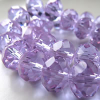Rondelle Crystal Beads & faceted, Lt Amethyst Approx 1mm 