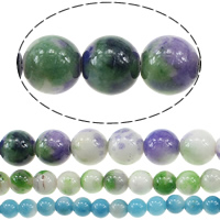 Regenbogen Jaspis Perle, rund, verschiedene Größen vorhanden, keine, Bohrung:ca. 1mm, Länge:ca. 16 ZollInch, verkauft von Strang