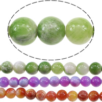 persische Jade Perle, rund, verschiedene Größen vorhanden, keine, Bohrung:ca. 1mm, Länge:ca. 16 ZollInch, verkauft von Strang