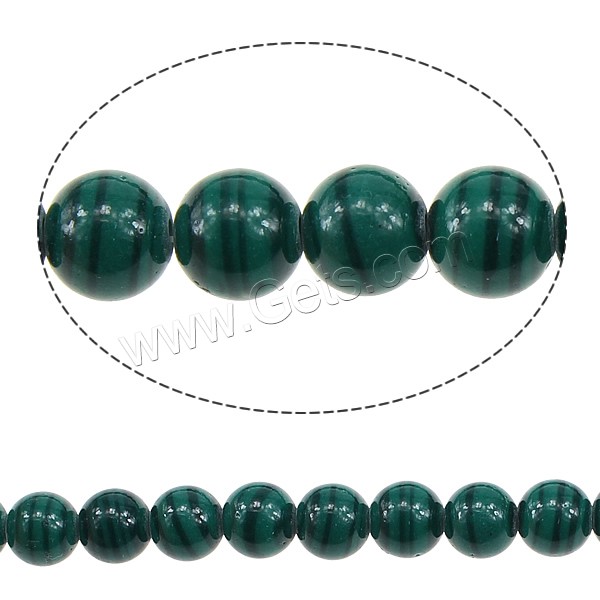 Perles synthétiques de Malachite, Rond, normes différentes pour le choix, vert, Trou:Environ 1mm, Longueur:Environ 16 pouce, Vendu par brin