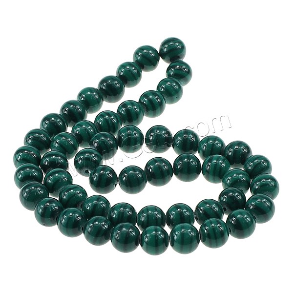 Synthetische Malachit Perlen, rund, verschiedene Größen vorhanden, grün, Bohrung:ca. 1mm, Länge:ca. 16 ZollInch, verkauft von Strang