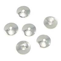 Sterling Silber Perlenkappen, 925 Sterling Silber, rund, plattiert, keine, 4x1mm, Bohrung:ca. 0.5mm, verkauft von PC