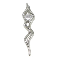 Cubic Zirconia Stainless Steel Pendant, Dancing Girl, plated, with cubic zirconia Approx 