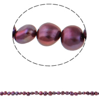 Perles nacres baroques de culture d'eau douce , perle d'eau douce cultivée, violet foncé, 8-9mm Environ 0.8mm Environ 15.3 pouce, Vendu par brin