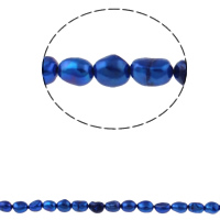 Perla Barroca Freshwater, Perlas cultivadas de agua dulce, Barroco, azul oscuro, 8-9mm, agujero:aproximado 0.8mm, longitud:aproximado 14.5 Inch, Vendido por Sarta