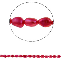 Baroque Cultured Freshwater Pearl Beads, rose carmine, 8-9mm Approx 0.8mm Approx 14.5 Inch 