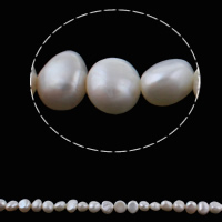 Baroque Cultured Freshwater Pearl Beads, natural, white, 8-9mm Approx 0.8mm Approx 15.3 Inch 