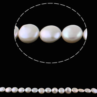 Perlas Moneda Freshwater, Perlas cultivadas de agua dulce, natural, Blanco, 14-15mm, agujero:aproximado 0.8mm, longitud:aproximado 15.7 Inch, Vendido por Sarta