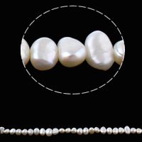 Perles nacres baroques de culture d'eau douce , perle d'eau douce cultivée, naturel, blanc, 4-5mm Environ 0.8mm Environ 14.5 pouce, Vendu par brin
