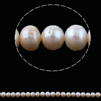 Bouton de culture des perles d'eau douce, perle d'eau douce cultivée, naturel, blanc, 8-9mm Environ 0.8mm Environ 15 pouce, Vendu par brin