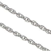 Acero inoxidable Cuerda Cadena, acero inoxidable 316, cadena de cuerda, color original, 3x2.5x0.5mm, Vendido por m