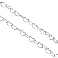 Cadena de enlace de cable de acero ioxidable, acero inoxidable 316, cadena de corazón, color original, 5x3.3x0.5mm, Vendido por m
