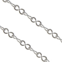 Cadena de enlace de cable de acero ioxidable, acero inoxidable 316, cadena figura-8, color original, 5x2.5x0.6mm, Vendido por m