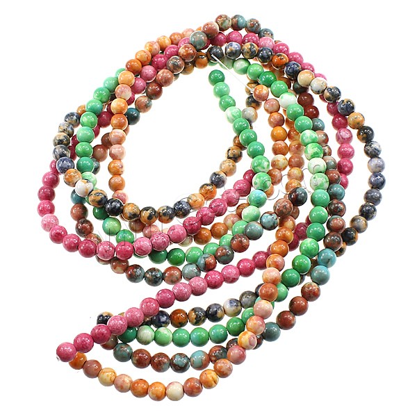 Rain Flower Stone Beads, Round, synthetic, different size for choice, more colors for choice, Hole:Approx 2mm, Length:Approx 15.7 Inch, Sold By Strand