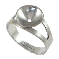 Stainless Steel Bezel Ring Base, adjustable, original color, 10mm, 8mm, Inner Approx 9mm, US Ring [