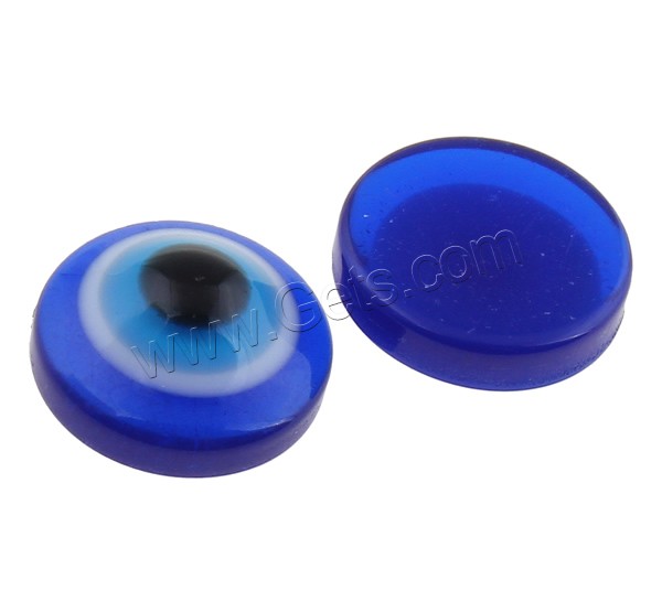 Cabujón de mal de ojo, resina, ojo de malvado, diverso tamaño para la opción & espalda plana, azul, 1000PCs/Bolsa, Vendido por Bolsa