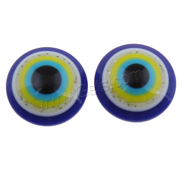 Evil Eye Cabochon, Resin, with Plastic Sequin, different size for choice & flat back, multi-colored, 1000PCs/Bag, Sold By Bag