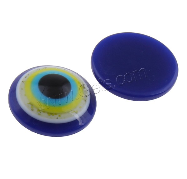 Cabujón de mal de ojo, resina, con Lentejuelas plástico, ojo de malvado, diverso tamaño para la opción & espalda plana, multicolor, 1000PCs/Bolsa, Vendido por Bolsa