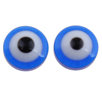 Evil Eye Cabochon, Resin & flat back, blue 