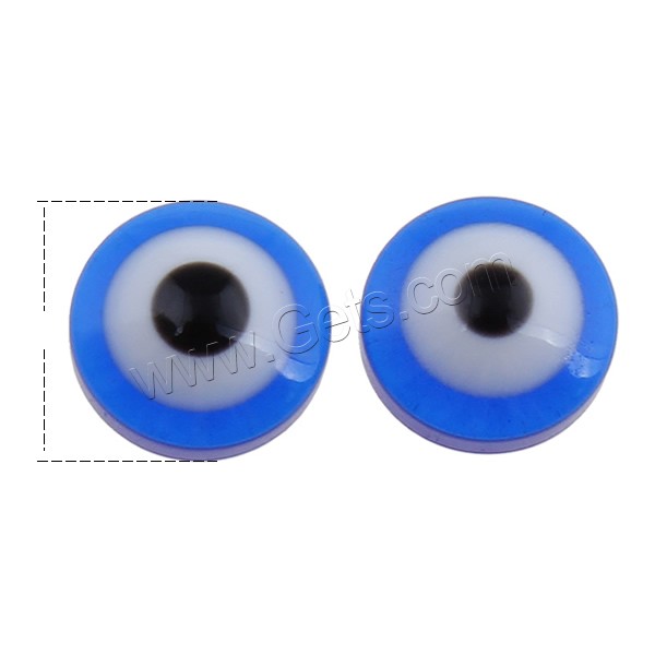 Evil Eye Cabochon, Harz, blöser Blick, verschiedene Größen vorhanden & flache Rückseite, blau, 1000PCs/Tasche, verkauft von Tasche
