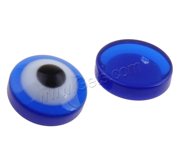 Evil Eye Cabochon, Harz, blöser Blick, verschiedene Größen vorhanden & flache Rückseite, blau, 1000PCs/Tasche, verkauft von Tasche