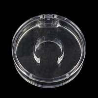 Plastic Bracelet Box, Flat Round, transparent, white 