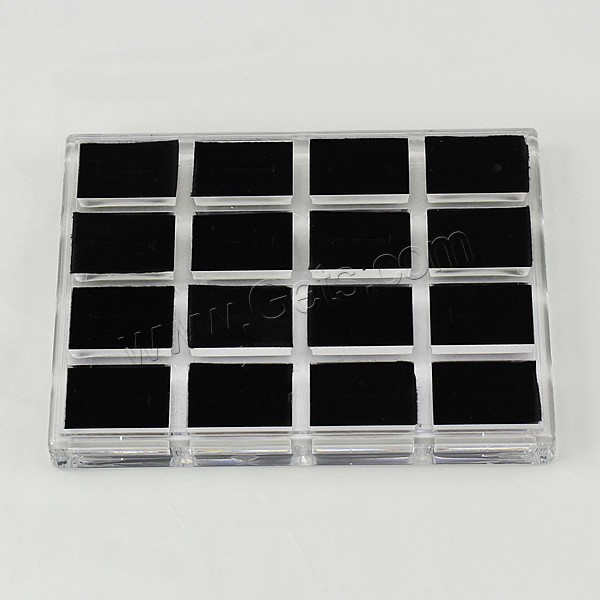 Plastic Ring Display, with Velveteen, Rectangle, different size for choice, Sold By PC
