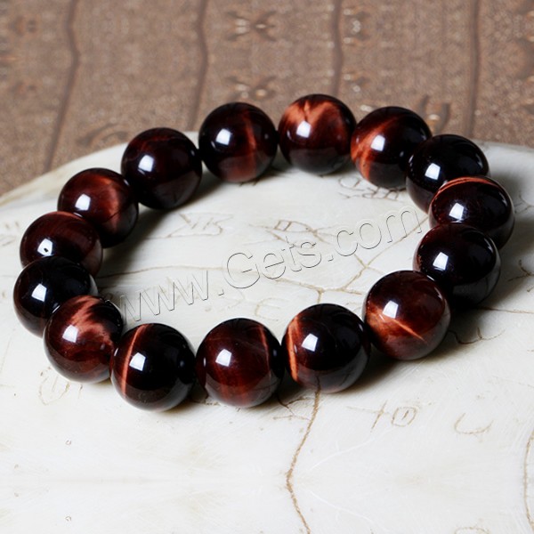 Tiger Eye Stone Bracelets, Round, natural, different size for choice, Grade AAAAA, Sold By Strand